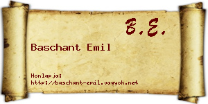 Baschant Emil névjegykártya